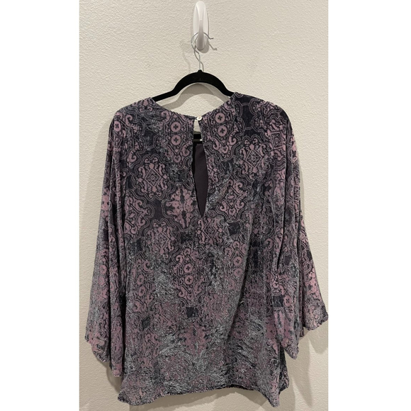 SHOW ME YOUR MUMU Grey Purple Bell Sleeves Velvet Mini Boho Dress - Picture 4 of 5